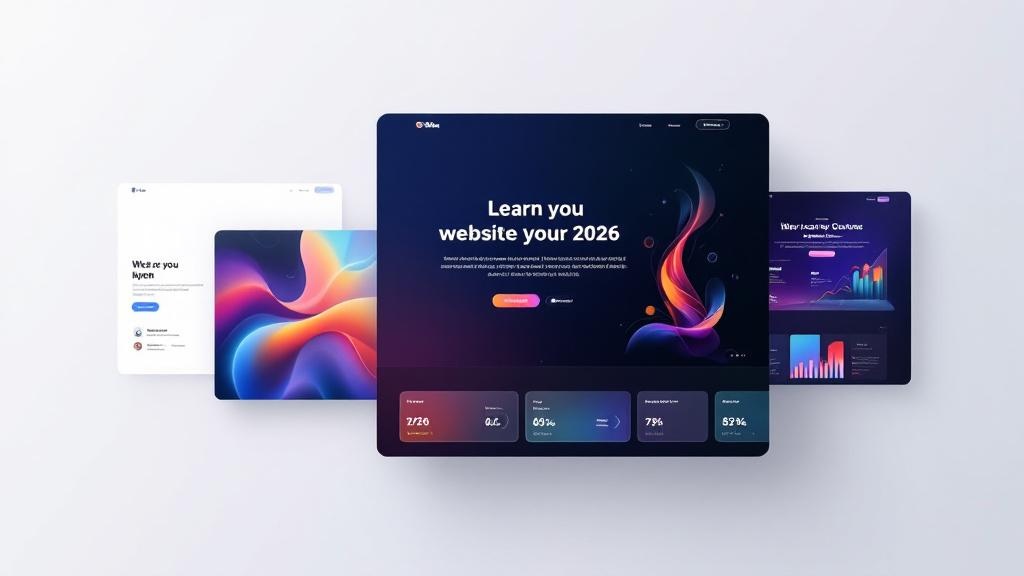 Interfaces web modernes illustrant les tendances design 2026